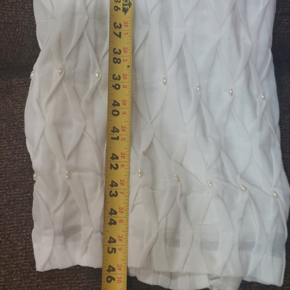 Night Shift Linen Ivory Shift Dress Event Wedding Mother Midi Modest Formal Sz10 - Picture 10 of 10